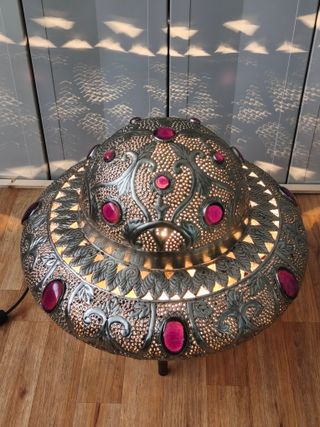 Lámpara de mesa/suelo metal y cristal