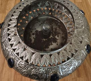 Lámpara de mesa/suelo metal y cristal