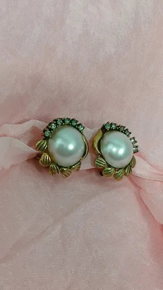 Pendientes Plata Ley, Perlas y Circonitas Años 50