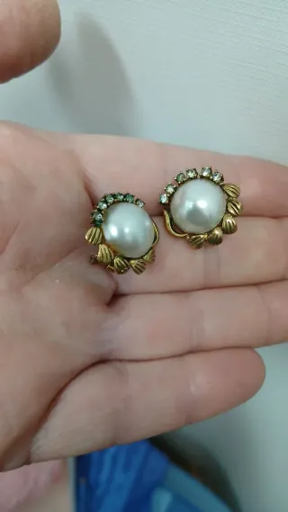 Pendientes Plata Ley, Perlas y Circonitas Años 50