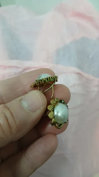 Pendientes Plata Ley, Perlas y Circonitas Años 50