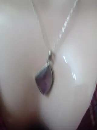 Collana Argento e Acciaio con Fluorite Naturale