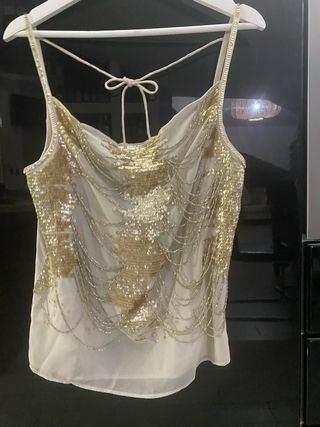 Canotta Patrizia Pepe paillettes oro