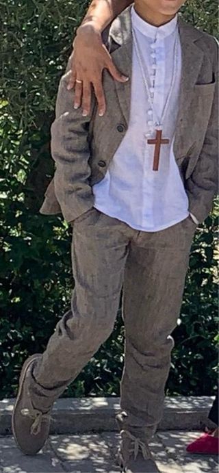 Traje Rubio Kids niño marrón y blanco