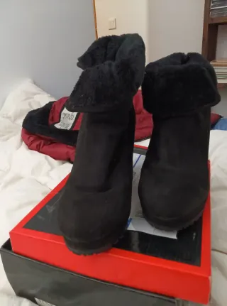 Botines de cuña negros talla 39