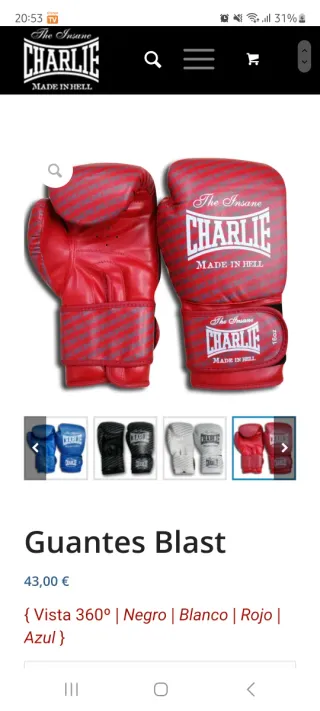 Guantes de boxeo Charlie 12Oz