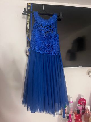 Vestido azul largo fiesta