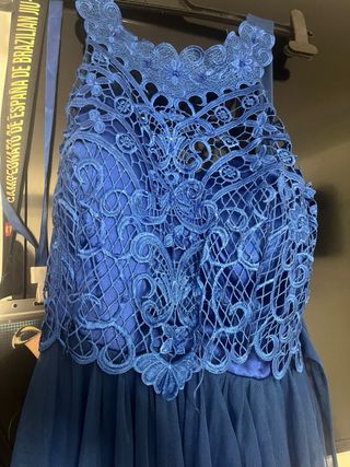 Vestido azul largo fiesta