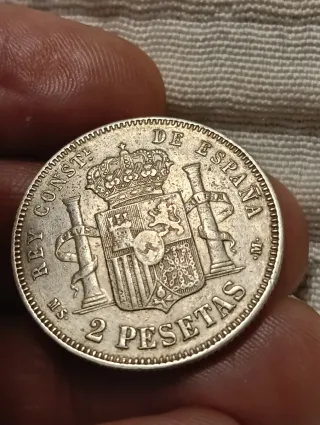 2 Pesetas Alfonso XII 1882 Plata
