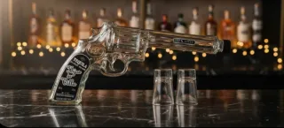 Pistola vetro Tequila Hijos de Villa + bicchieri