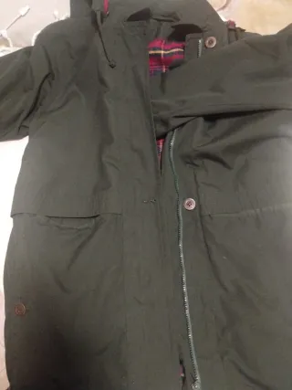 Cazadora verde con forro de cuadros