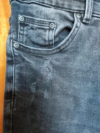 Jeans Pull&Bear Super Skinny Negro Rotos Talla 36