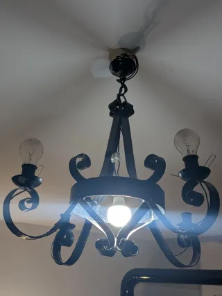 Lámpara de techo forja negra