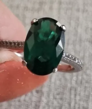 Anillo Plata 925 Circonita Verde