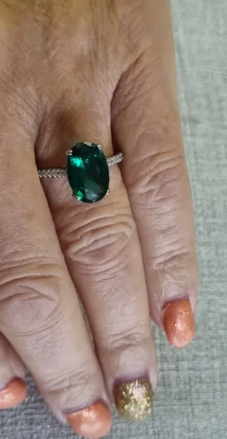 Anillo Plata 925 Circonita Verde