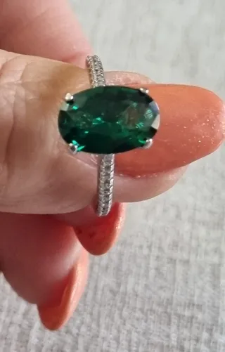 Anillo Plata 925 Circonita Verde