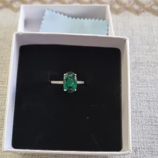 Anillo Plata 925 Circonita Verde