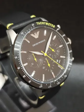 Reloj Emporio Armani Cronógrafo Hombre Negro/Plata