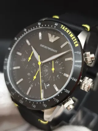 Reloj Emporio Armani Cronógrafo Hombre Negro/Plata