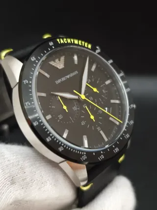 Reloj Emporio Armani Cronógrafo Hombre Negro/Plata