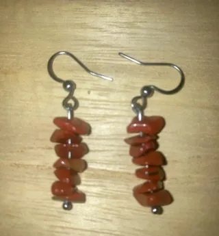 Orecchini chip pietra diaspro rosso