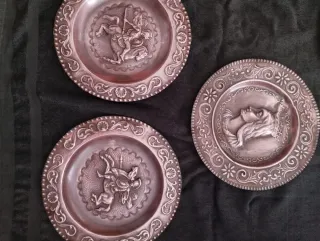PLATOS ANTIGUOS DECORATIVOS DE COBRE