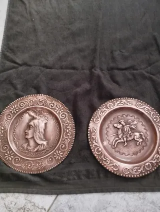 PLATOS ANTIGUOS DECORATIVOS DE COBRE