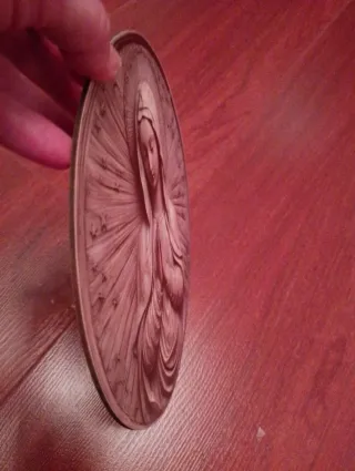 Figura Jesús y disco Virgen María