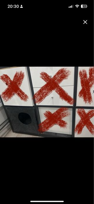 Cama para gato Kallax gris y blanco