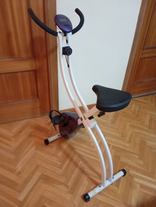Bicicleta Estática Plegable blanca