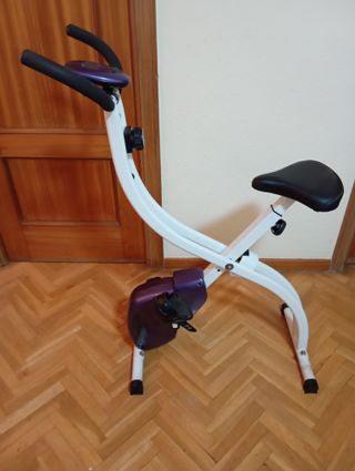 Bicicleta Estática Plegable blanca