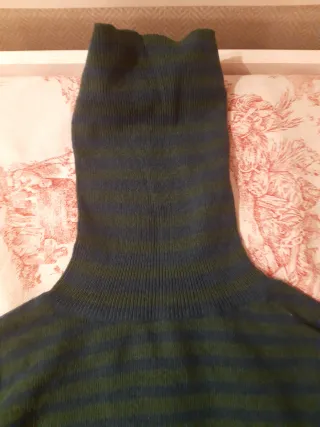 Jersey cuello vuelto rayas azul y verde Talla S