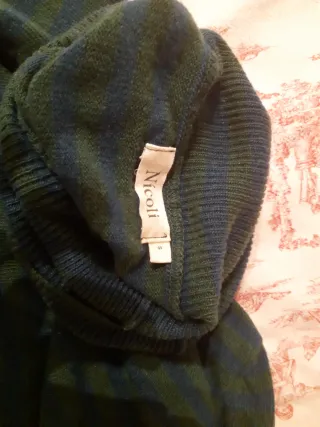 Jersey cuello vuelto rayas azul y verde Talla S