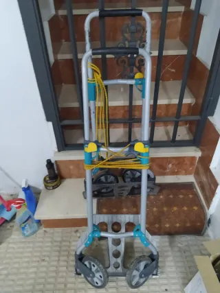 Carro Plegable Plata y Turquesa