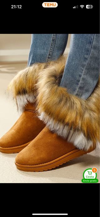 Botas de ante con pelo multicolor