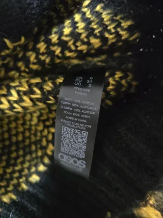 Maglione a rombi giallo e nero taglia M