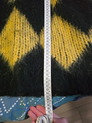 Maglione a rombi giallo e nero taglia M