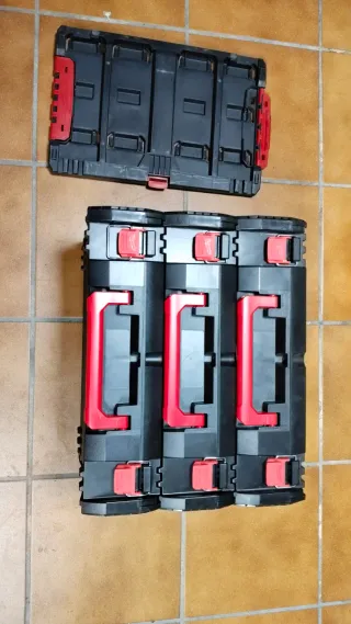 adaptador packout + 3 cajas Milwaukee