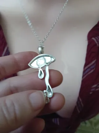 Collana occhio Fatima acciaio rosso