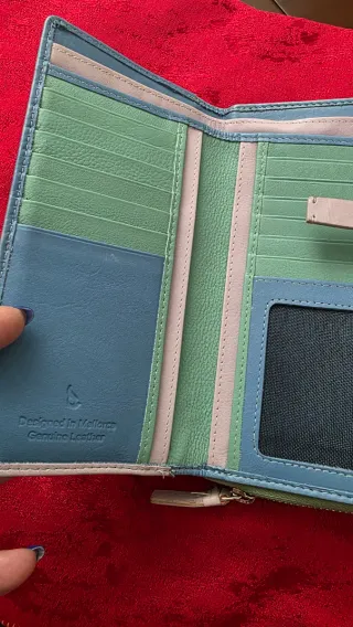 Cartera larga Abbacino azul y beige