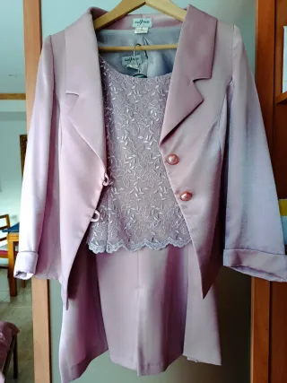 Traje fiesta chaqueta y falda talla 48