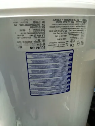 Termo Calentador eléctrico agua 80 litros