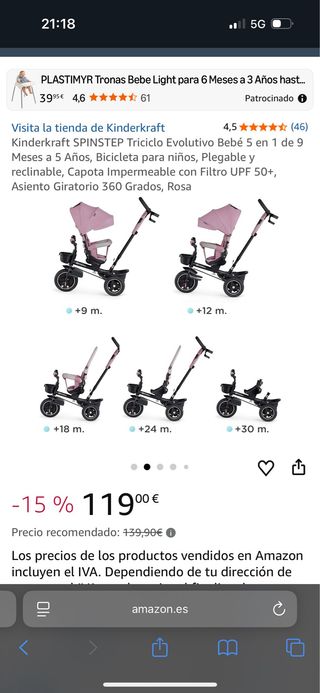 Triciclo Kinderkraft SPINSTEP