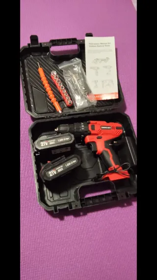 Taladro Percutor Inalámbrico 21V + 2 Baterías