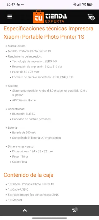 Xiaomi 1s Impresora Fotos Nueva NEGOCIAMOS??