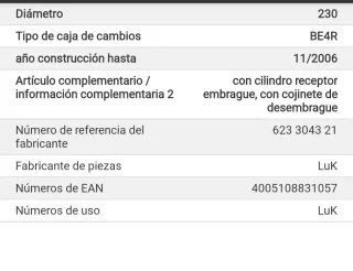 Kit Embrague LuK 623 3043 21 PSA