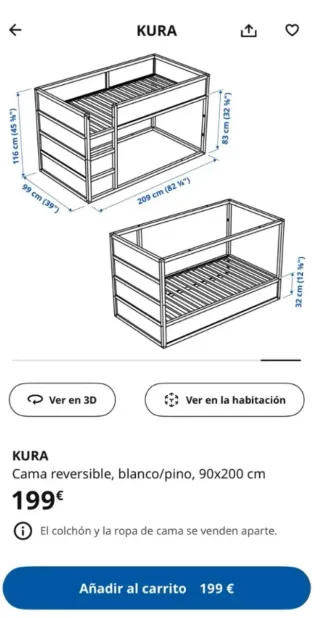 Cama infantil Kura reversible