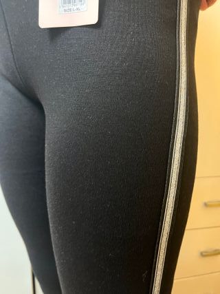 Leggings negros invierno con detalle plateado