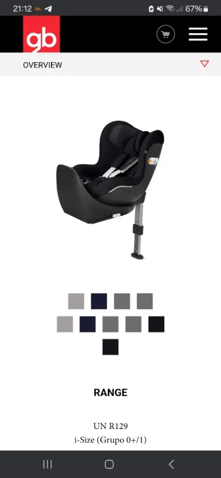 Silla de coche gb i-Size UN R129