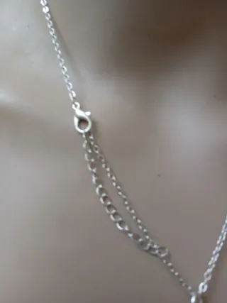 Collana argento e acciaio con granato